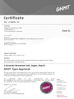 GHMT TA certificate PL EA UMJ500 UUTP 4x2xAWG231 Cat.6A LSZH UMJ-SL mo C6A T568A