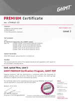 GHMT PVP Level2 P2 certificate FO patchcord E2000 E2000 LC SC APC OS2
