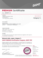 GHMT PVP certificate BC 7A AMJ1300 SFTP 4x2xAWG231 Cat.7A LSZH