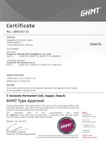 GHMT TA certificate PL EA AMJ1000 SFTP 4x2xAWG231 Cat.7 LSZH AMJ-Modul K Cat.6A