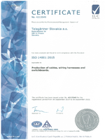 ISO 14001:2015 Certifcate Telegärtner Slovakia a.s.