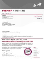 GHMT PVP Level2 P2 certificate FO pigtail E2000 APC green